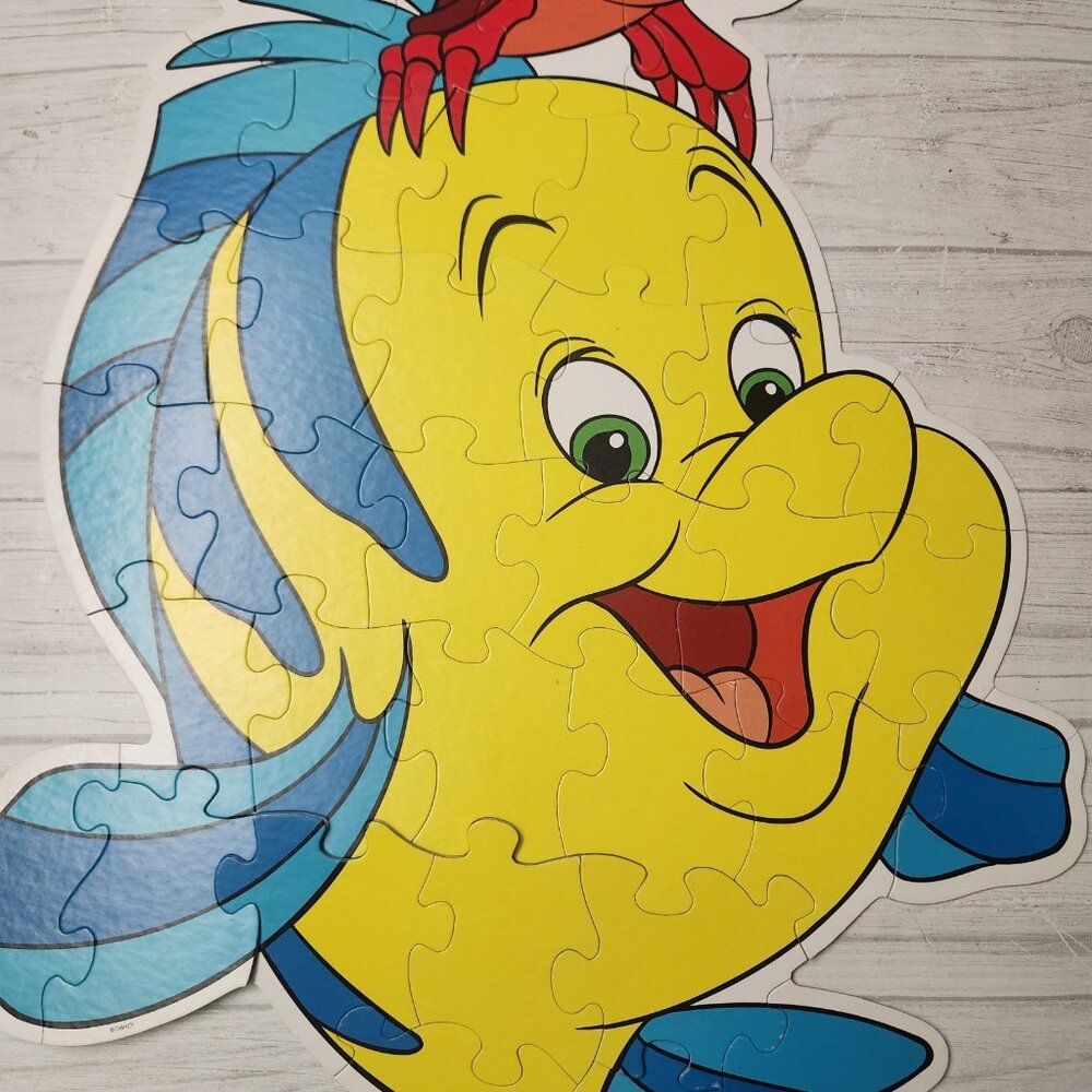 Vintage Disney 90s The Little Mermaid Flounder Sebastian My Size Puzzle - Picture 8 of 8